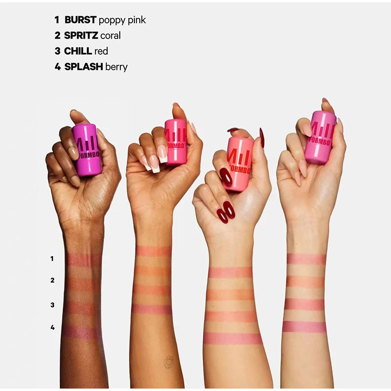 1/2/4PCS Jelly Lipstick Cheek Blush Stick Long Lasting Moisturized Blusher Sticker Lip Gloss Rouge Cream Facial Makeup Cosmetics