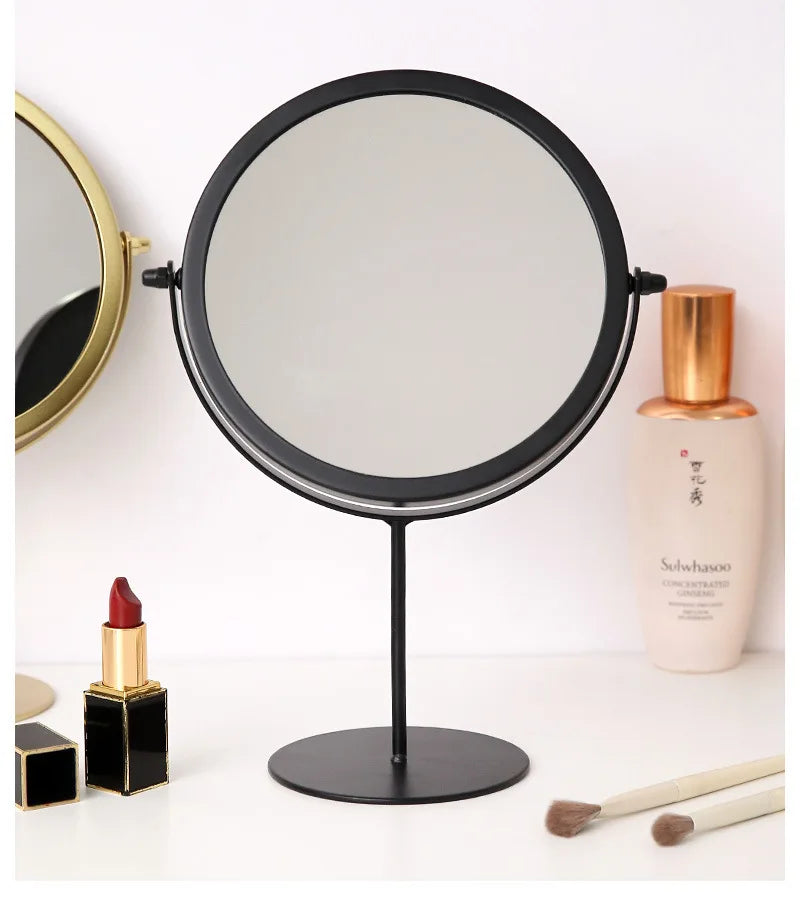 360 Degrees Rotate Iron Desktop Mirror Texture Ladies Makeup Mirror Creative Iron Mirror Strong Sense Of Style