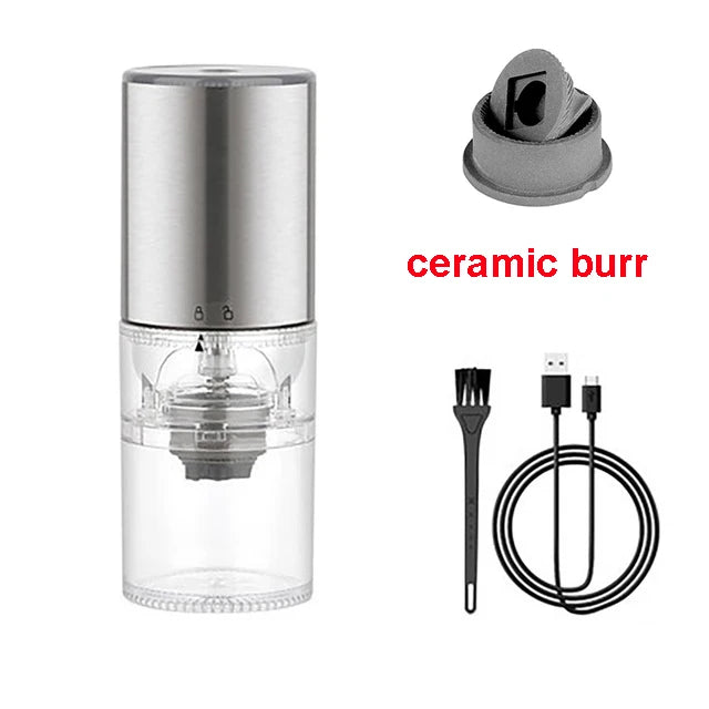 Electric Coffee Grinder Automatic Coffee Bean Grinder CNC 420 Stainless Steel burr TYPE-C USB Charge for Drip Coffee Kitchen