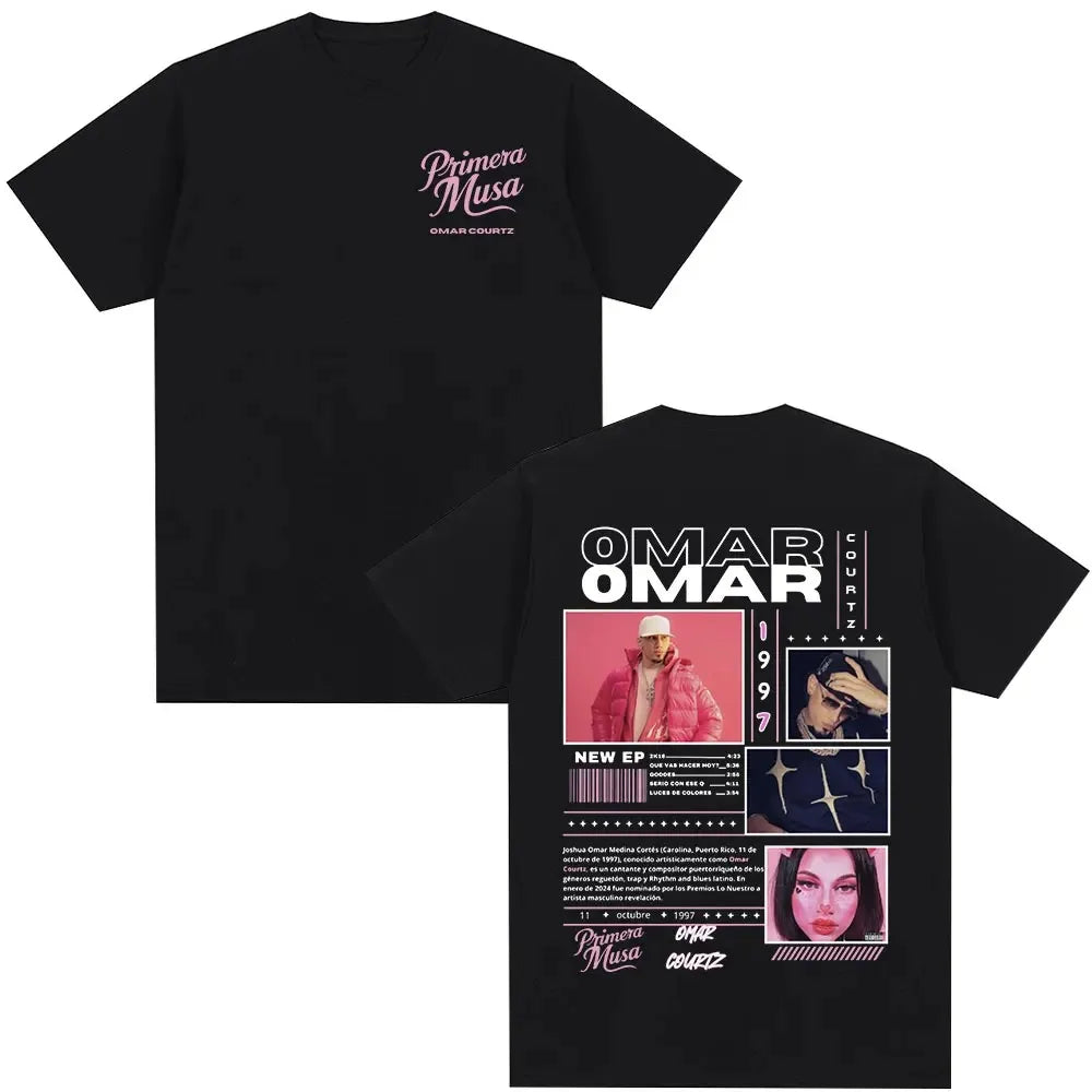 Omar Courtz Primera Musa Album Tour Merch T Shirt Men Women Clothing Hip Hop Fashion T-shirt Casual Cotton Short Sleeve T-shirts