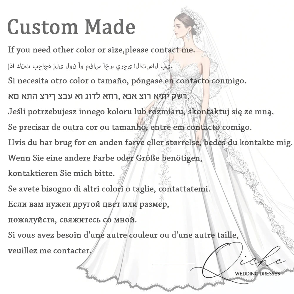QICHE Strapless Satin Simple Wedding Dresses Side High Slit Corset Back Bridal Gown Customized A Line Minimalist Wedding Gown