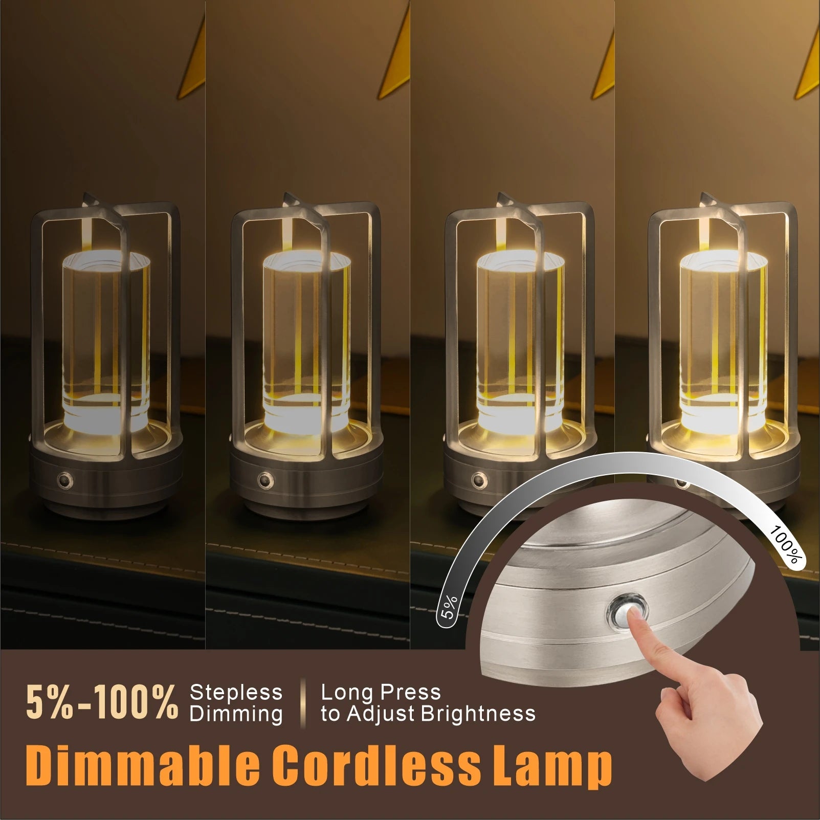 GGbingo Cordless LED Table Lamp, Rechargeable Creative Atmosphere Light for Desk, Camping, Restaurant & Bedside