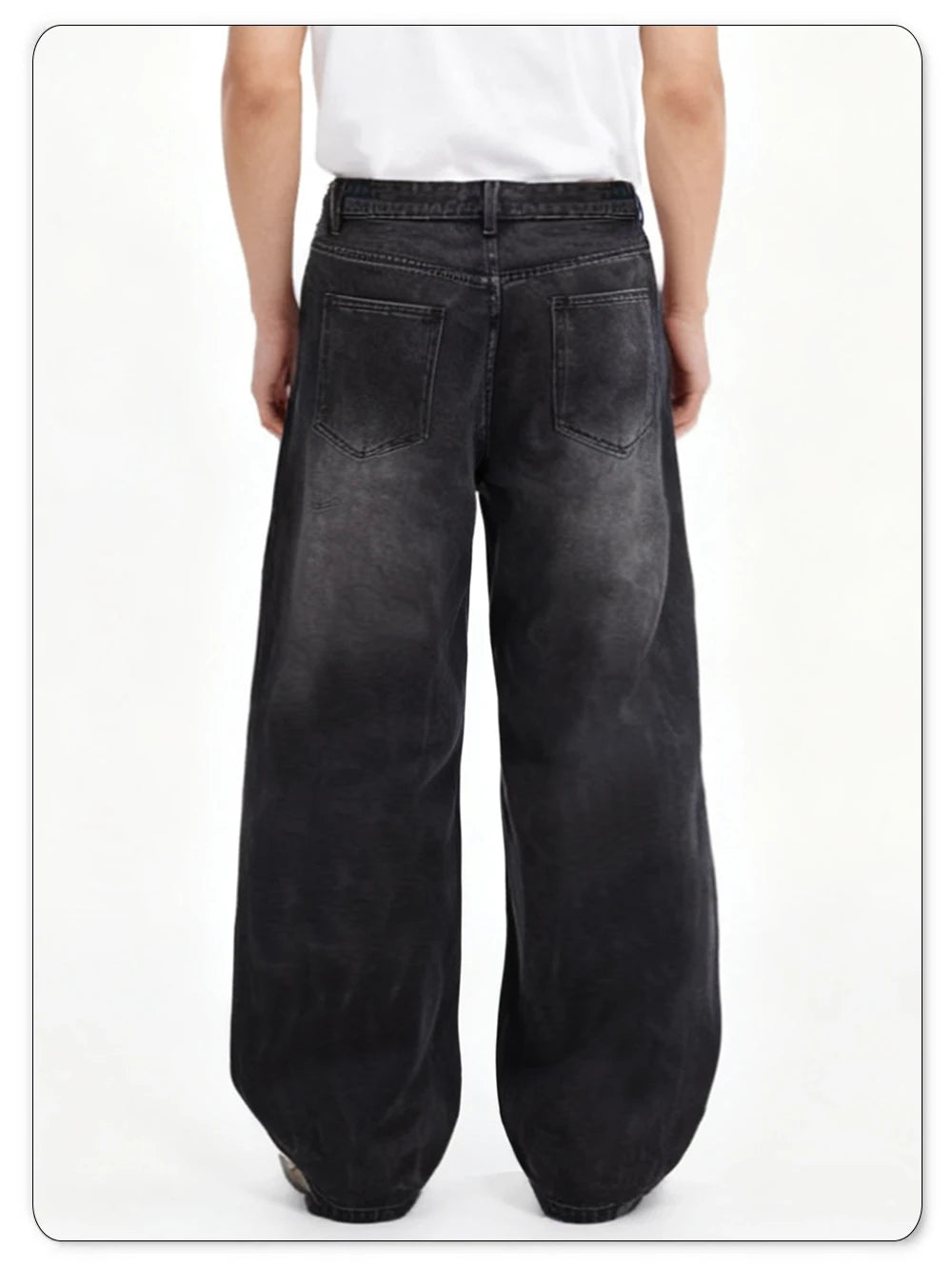 Four Season Men's Jeans Korean Version Student Casual Pant American Retro Gray Black Loose Wide Leg Jean Baggy Men's Denim Pants