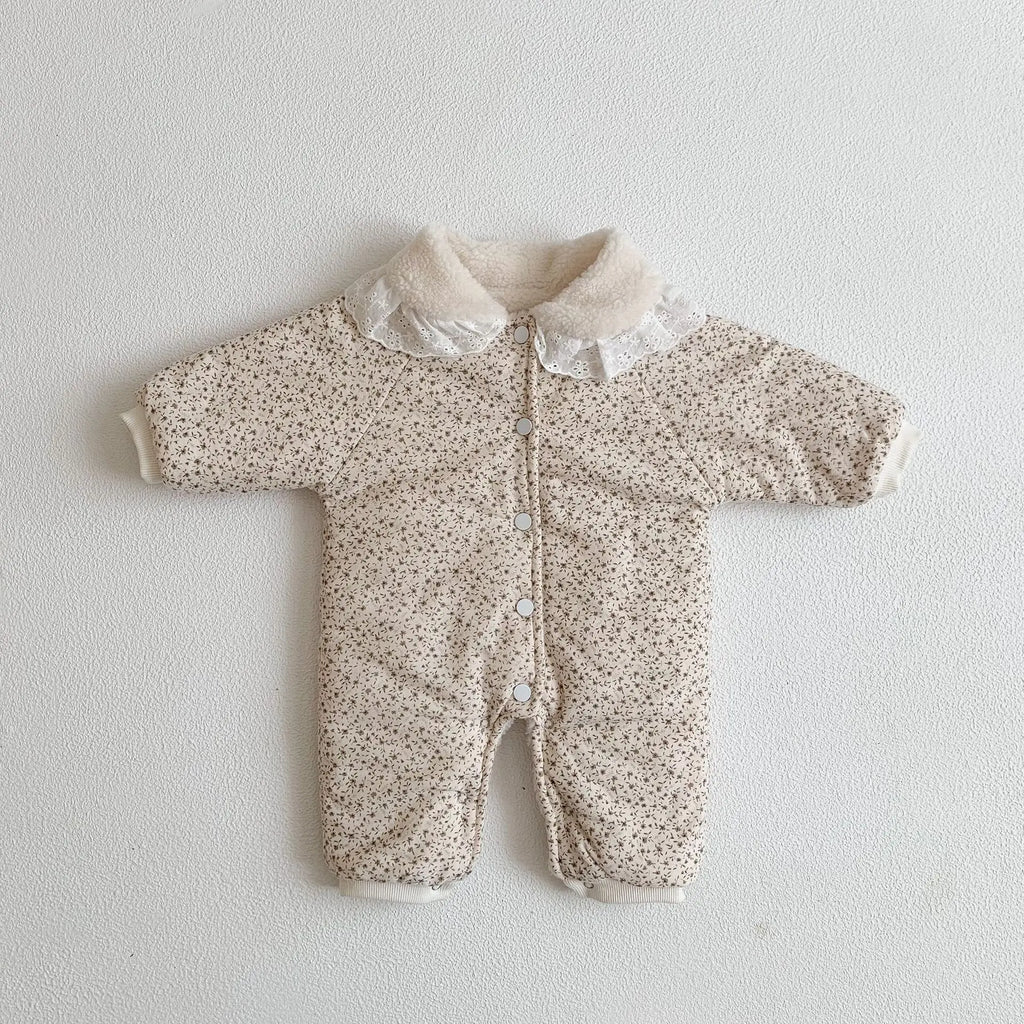 2025 Winter Plush Thicken Baby Romper Toddler Girls Boys Jumpsuit One-Pieces Bodysuits Baby Padded Thickened Crawling Suit