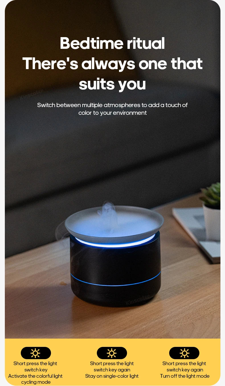 Ultra Quiet Mist Spray Surge Aromatherapy Diffuser with Colorful Lighting Essential Oil Humidifier Sprayer for Home Room Office