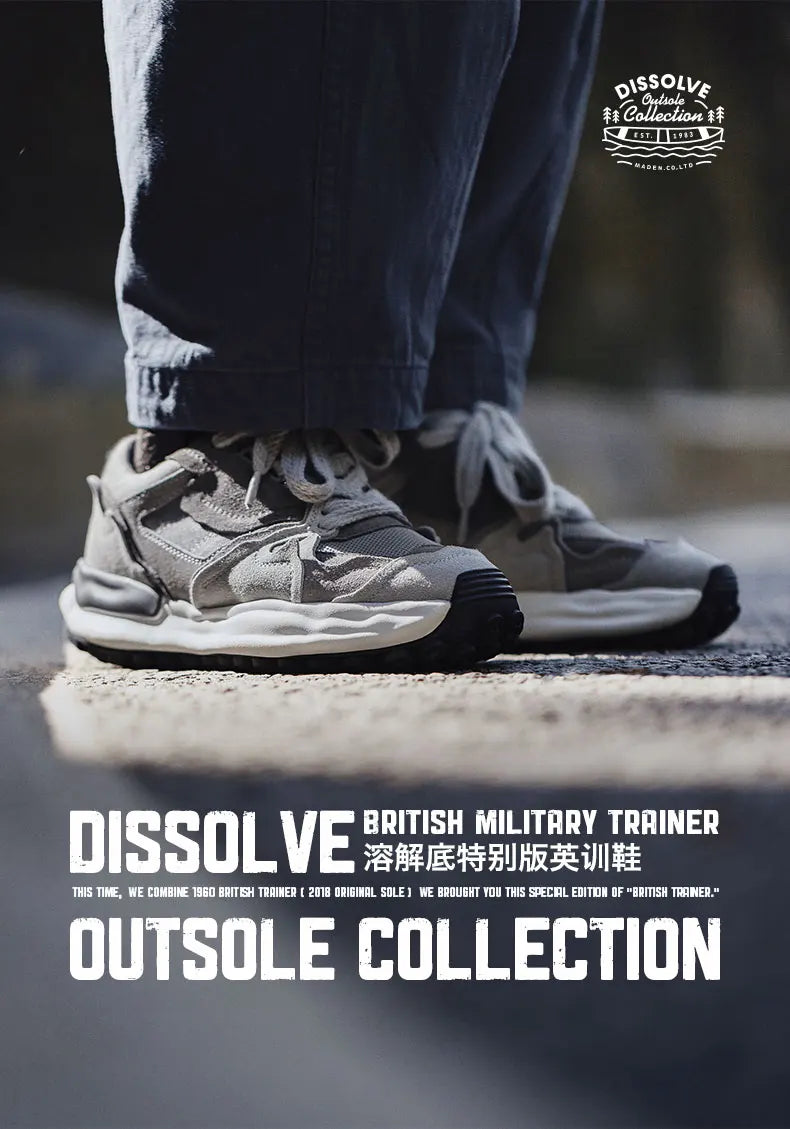 Maden Dissolve British Training Shoes Casual Breathable Sporty Sneakers Retro Thick-Sole Shoes Men's and Woman's Running Shoes