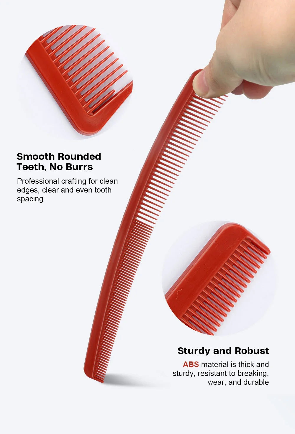 2pcs Set Professional Barbershop Hairdressing Dense Teeth Comb Anti-Static Edge Corner Comb Flat Haircut Styling Trimming Tools