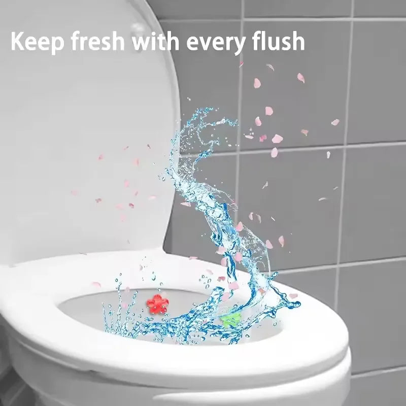 Toilet Gel 1Pc/12 Count Toilet Bowl Gel Stamp 6 Kinds Of Scent Toilet Cleaner Gel Stamp Kit Air Freshener Flower Fragrance