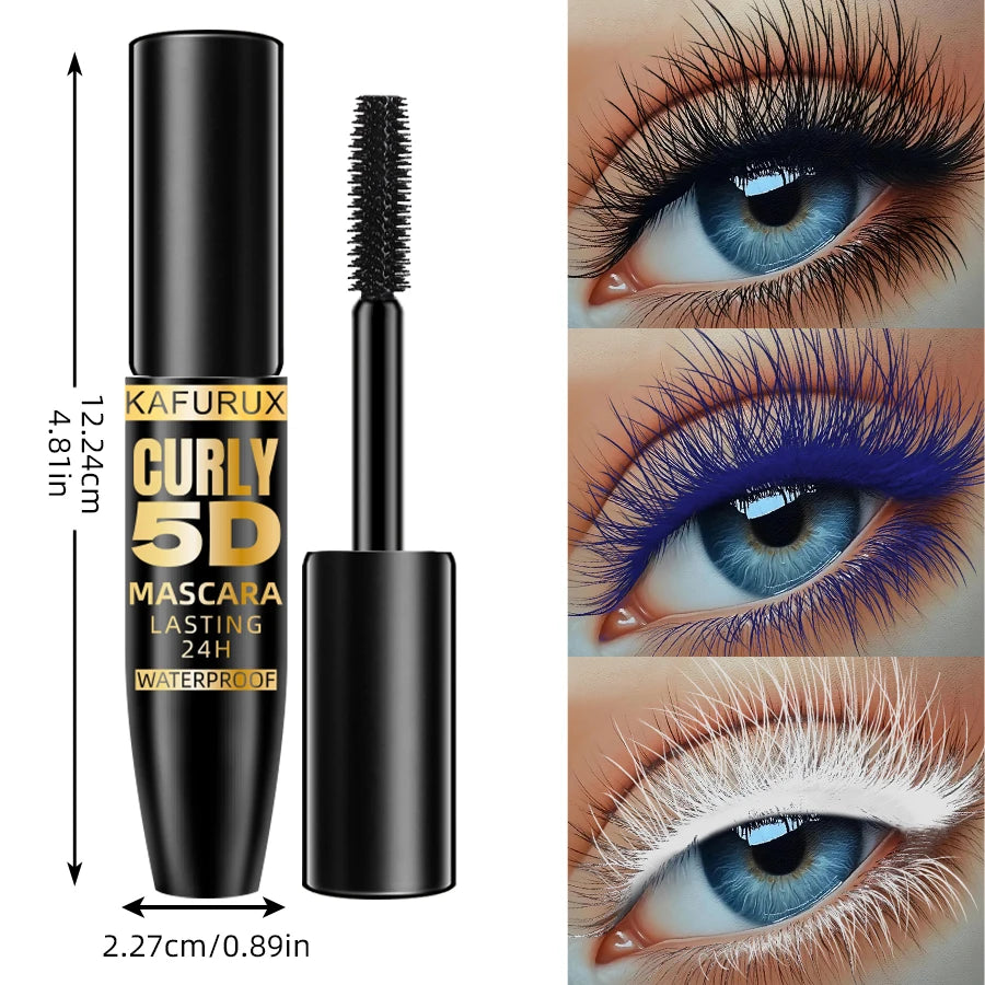 9 Colors 5D Silk Mascara with Big Eye Waterproof Lengthened Sweat-proof Long Lasting Purple Green Black Mascara Korean Makeup