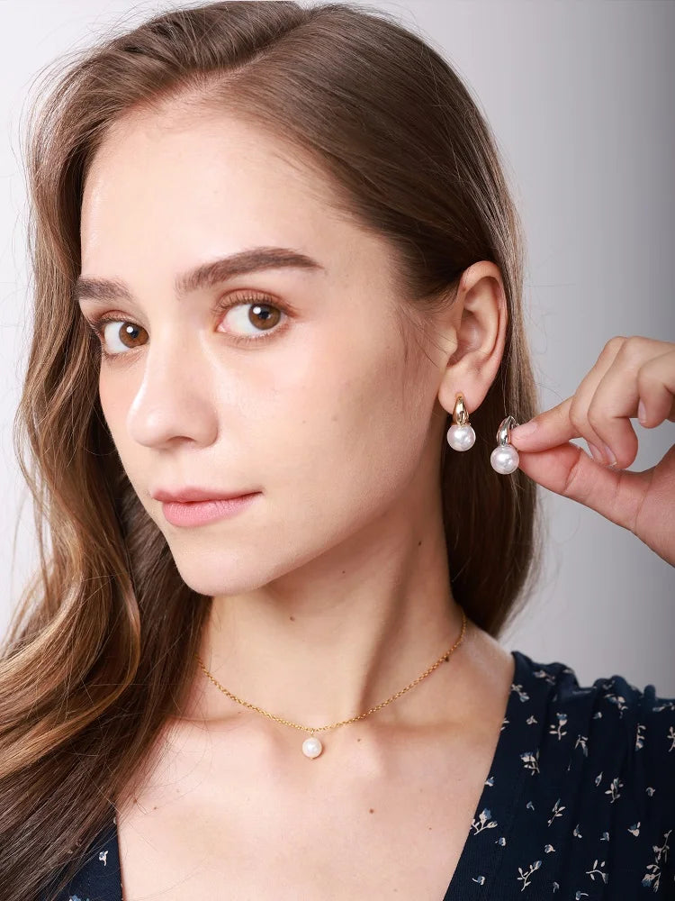 Pearl Drop Dangle Earrings For Women Vintage Sweet Baroque Pearl Earring Wedding Party Jewelry Accessories Christmas Gift Mujer