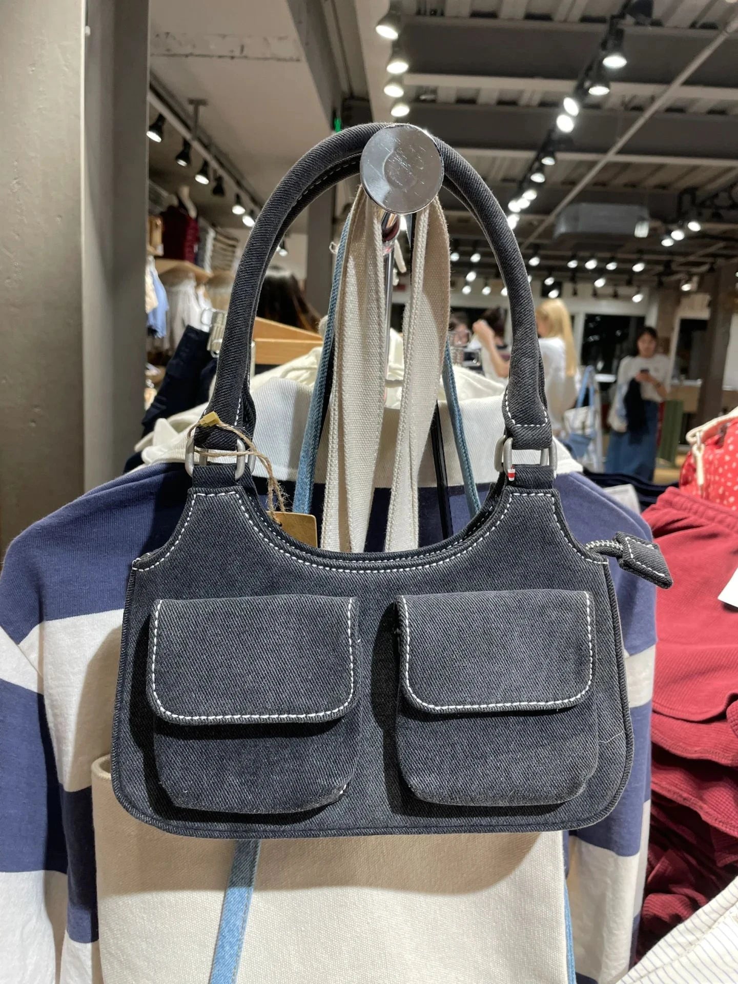 American Vintage Brown Pu Shoulder Bag Four Season High-Quality Buckle Decorate Ladies Handbag Streetwear Preppy Style Y2k Bags