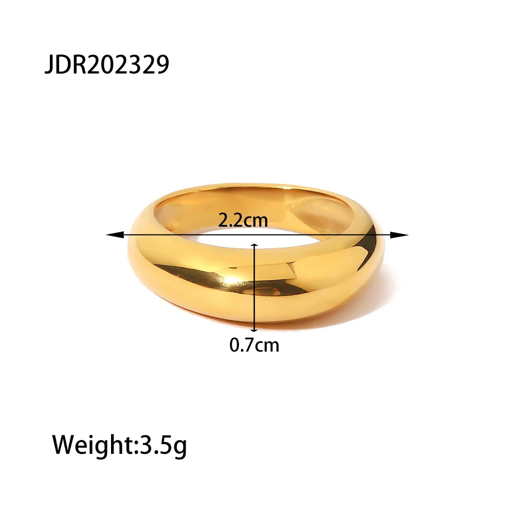 Stainless Steel Chubby Rings for Women With Zircon Shell Understated Delicate Female Engagement Jewelry