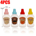36/4x Mini Condiment Bottles Plastic Oval Squeeze Containers for Sauces Honey Salad Dressing Lunchbox Squeezable Containers Jars