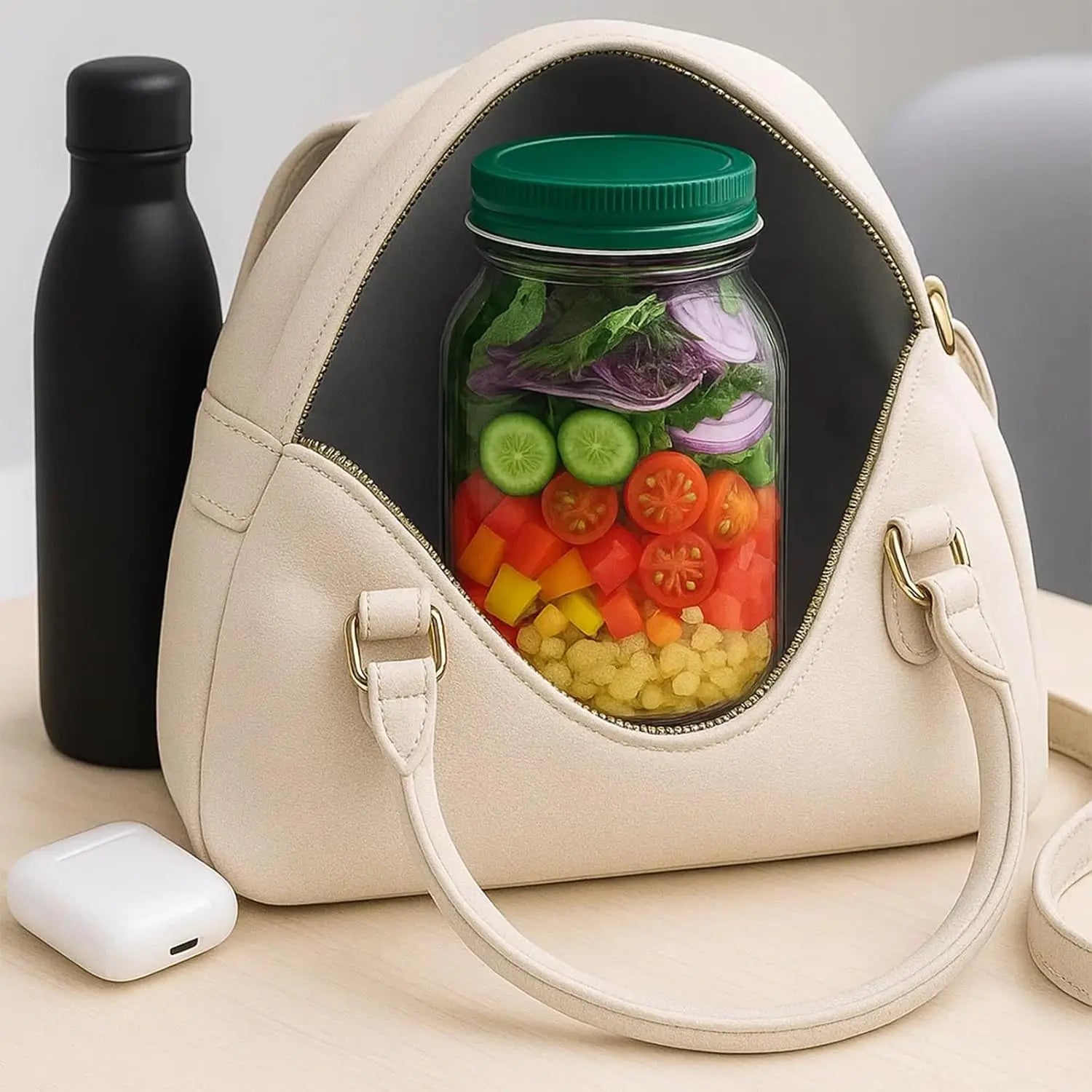 Leakproof Salad Box Plastic Salad Container with Side-opening Cover Portable Breakfast Fruit Storage Box for Picnic Home Office