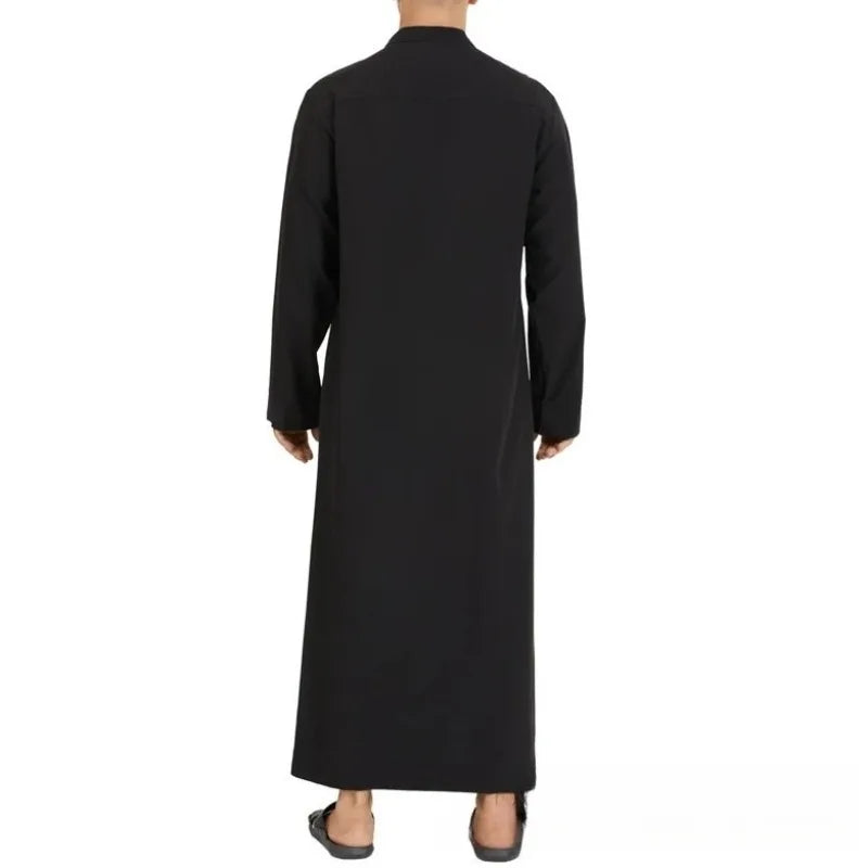 2026 Arab Middle East Men's Robe Loose Stand-up Collar New Round Neck Robe