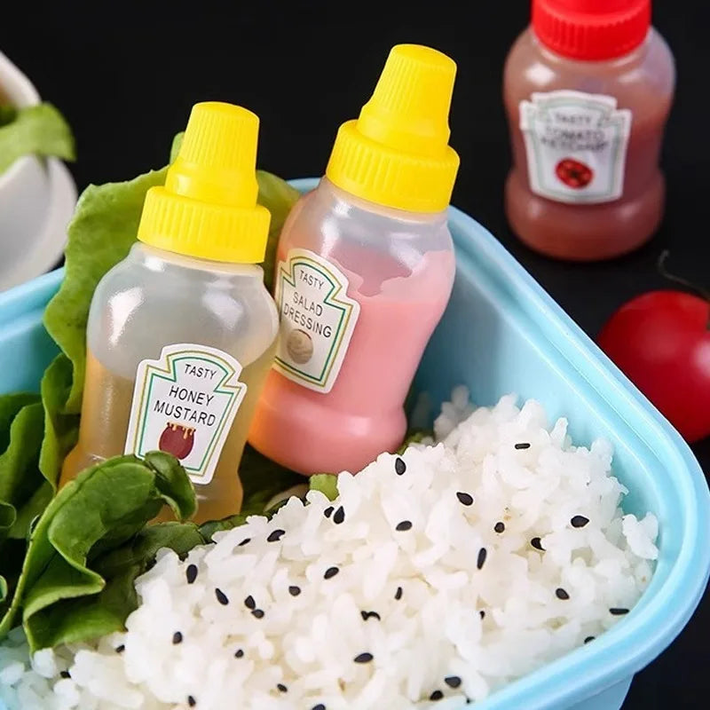 36/4x Mini Condiment Bottles Plastic Oval Squeeze Containers for Sauces Honey Salad Dressing Lunchbox Squeezable Containers Jars