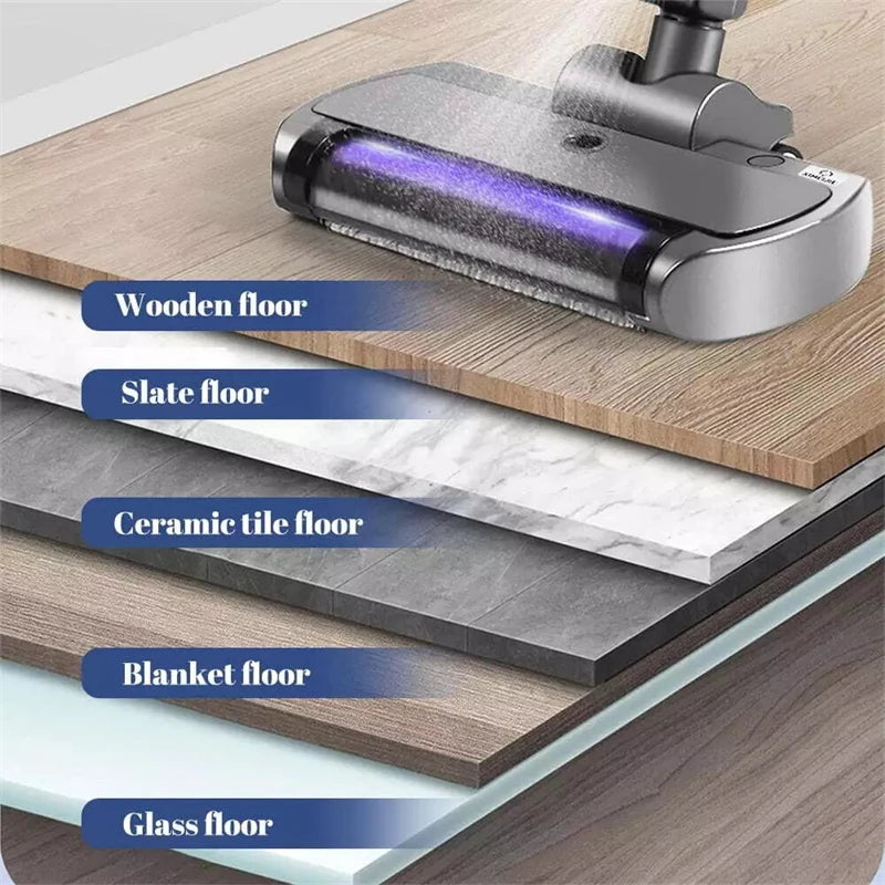 Handheld Cordless Hard Floor Sweeper Vacuum Cleaner Wireless Electric Mop Cleaner Automatic  2 in 1 Wet & Dry Home Cleaner
