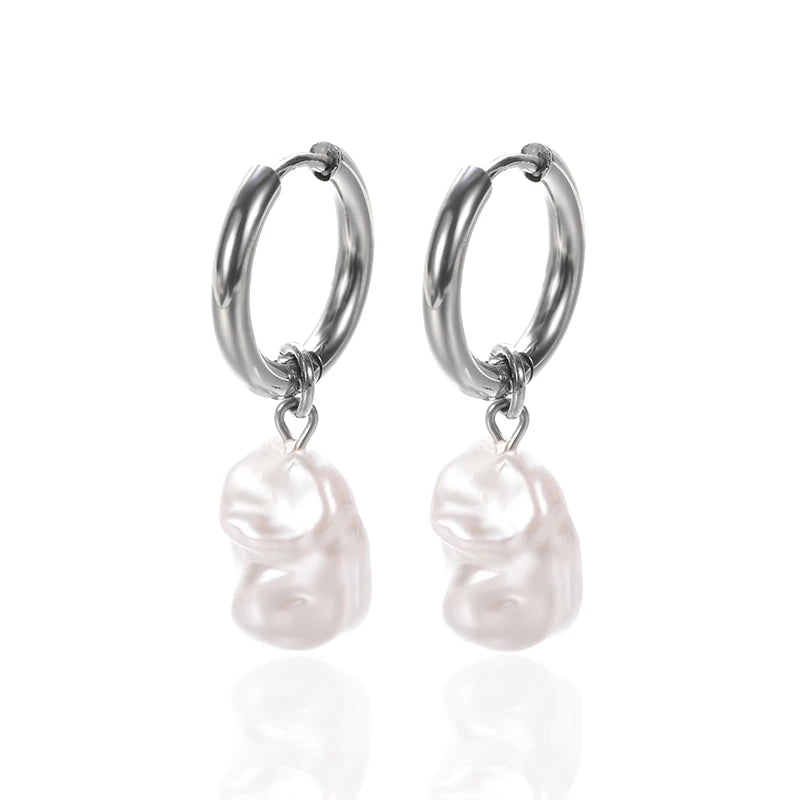 Pearl Drop Dangle Earrings For Women Vintage Sweet Baroque Pearl Earring Wedding Party Jewelry Accessories Christmas Gift Mujer