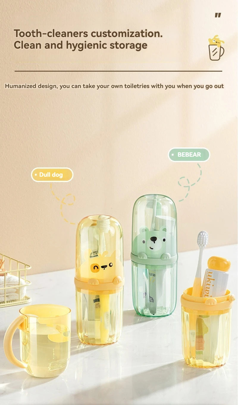 Creative Cartoon Toothbrush Storage Box Children's Set Travel Mouthwash Cup Portable Home Washing and Toothpaste Storage