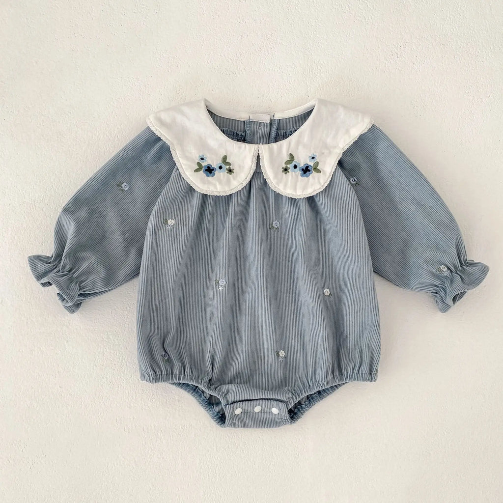 2025 New Toddler Baby Girls Romper Spring Children Clothes Ruffled Long Sleeved Cotton Baby Clothing Flower Baby Girls Jumpsuit