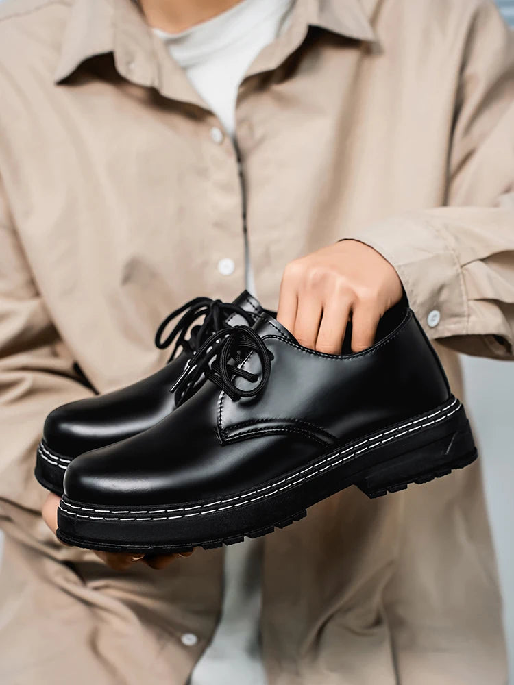 Men's Casual Loafers Black Fashionable Dress Shoes Elegant Formal Footwear Comfortable Slip-On Footgear