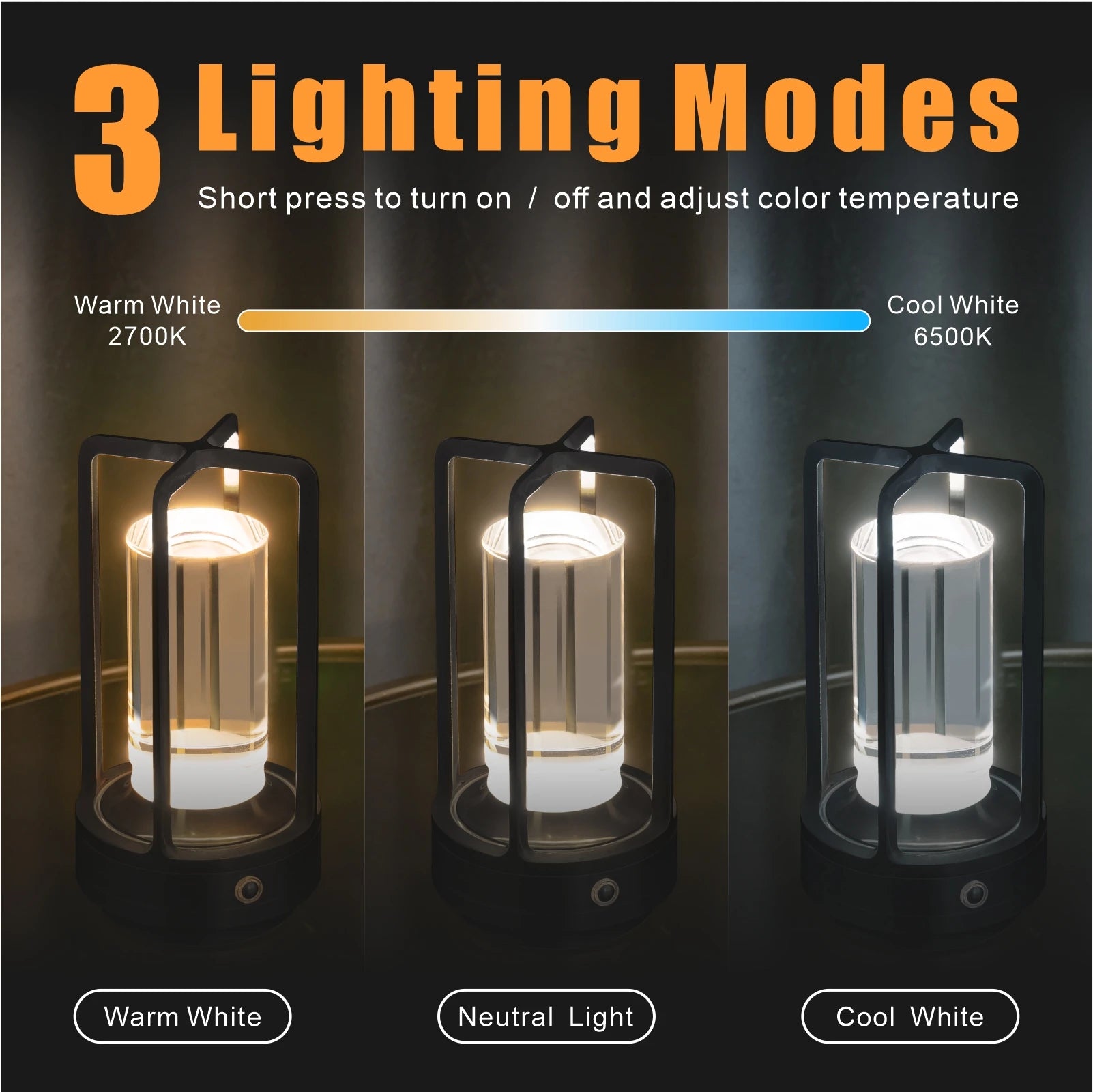 GGbingo Cordless LED Table Lamp, Rechargeable Creative Atmosphere Light for Desk, Camping, Restaurant & Bedside