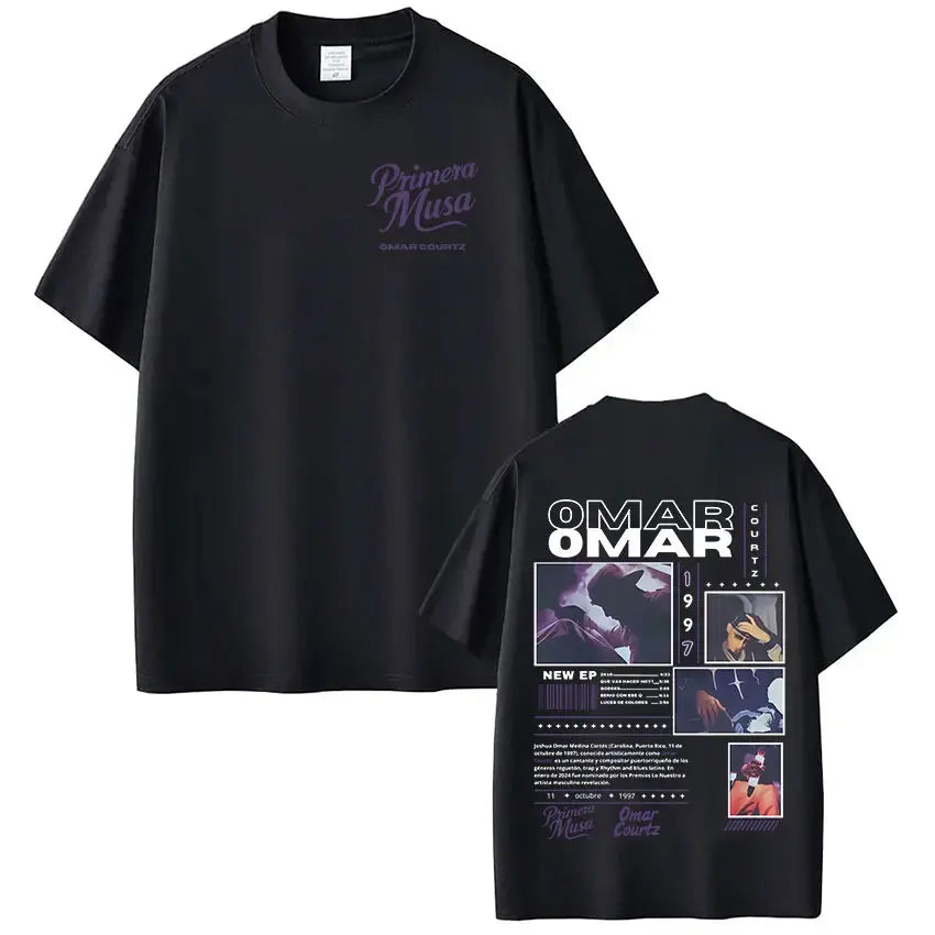 Rapper Omar Courtz Primera Musa 2025 Graphic T-shirts Men Women Vintage 90s Hip Hop Gothic T Shirt Summer Tops Oversized T-shirt