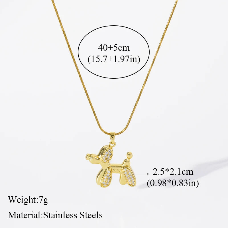 EILIECK 316L Stainless Steel Gold Color Shell Starfish Zircon Pendant Necklace For Women Fashion New Gift Neck Chain Jewelry