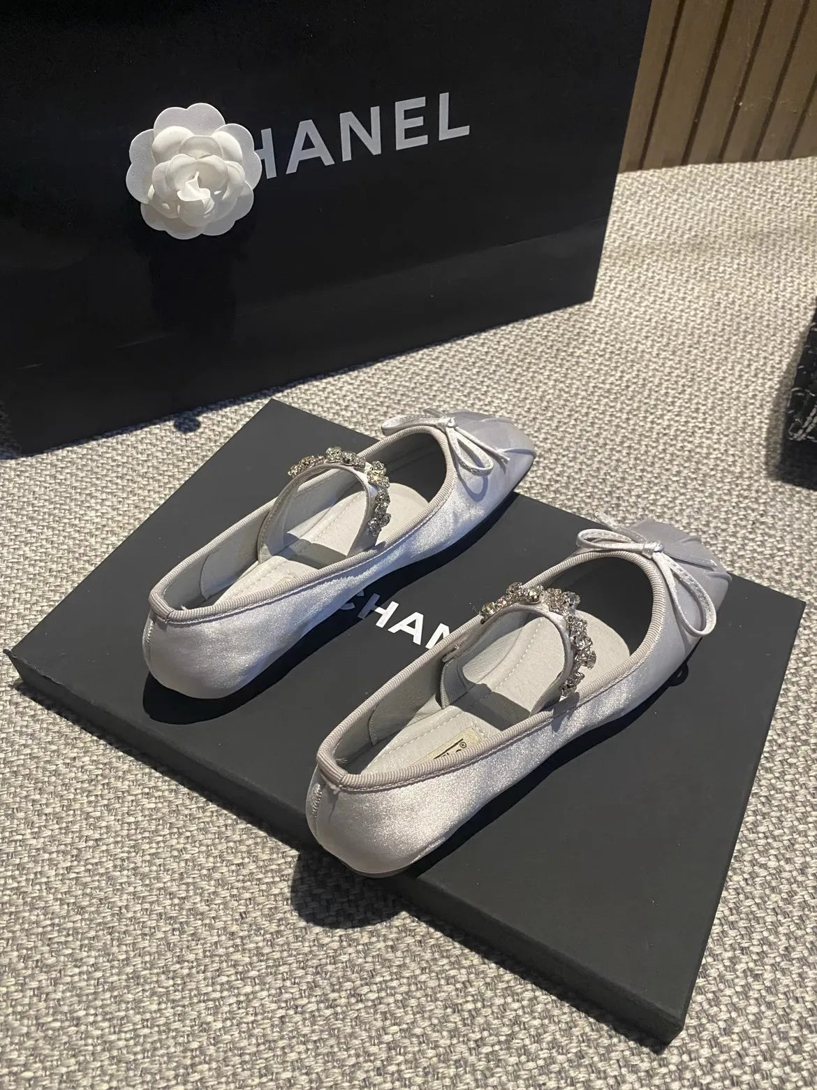 Square Toe Flat Shoes for Women Rhinestone Spring Autumn 2025 New Ballet Shoes Mary Jane Shoes for Women Big Size 42 43 44