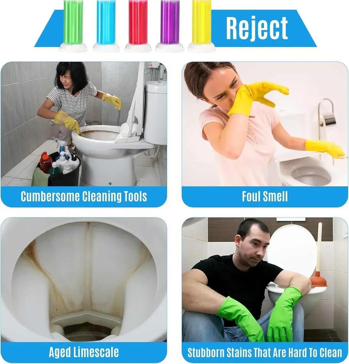 Toilet Gel 1Pc/12 Count Toilet Bowl Gel Stamp 6 Kinds Of Scent Toilet Cleaner Gel Stamp Kit Air Freshener Flower Fragrance