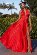 Findthat Sexy 2024 Prom Dresses High Side Split Sleeveless Party Gowns For Women Backless Satin A Line Bridesmaid Evening Dress