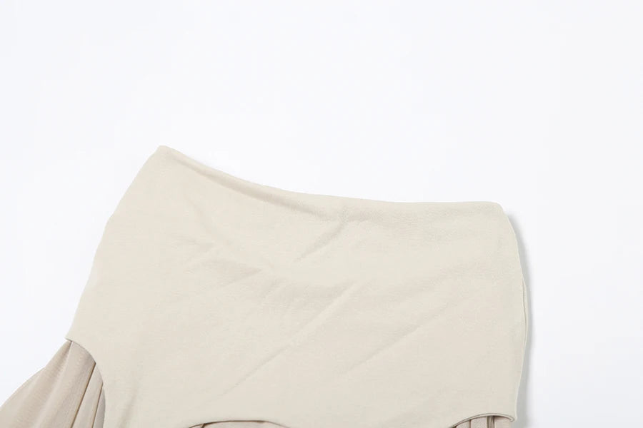Nibber 2024 Summer Solid Color Simple All-match Casual Sexy Fimbriate High Street Trendy Cool Women's Laminated Ruffled Skirt