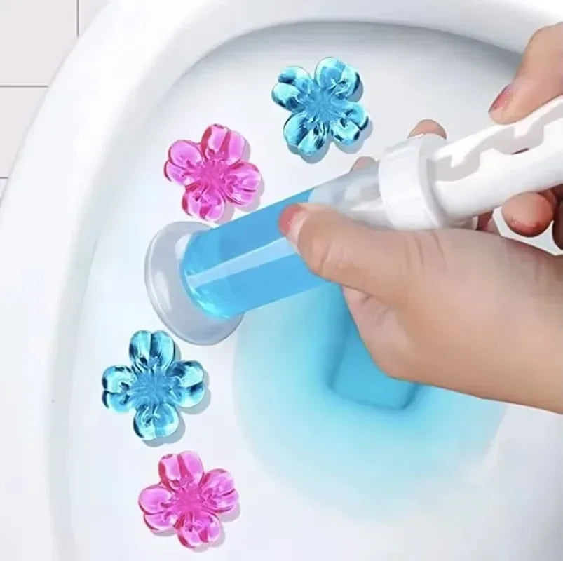 Toilet Gel 1Pc/12 Count Toilet Bowl Gel Stamp 6 Kinds Of Scent Toilet Cleaner Gel Stamp Kit Air Freshener Flower Fragrance