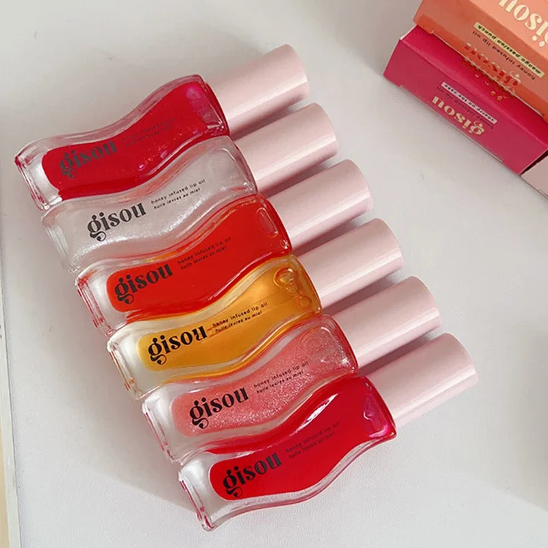 2025 Original Gisou Honey Watermelon Strawberry Essence Lip Oil Moisturizing Reduce Lip Lines Exfoliating Liquid Lip Gloss Care