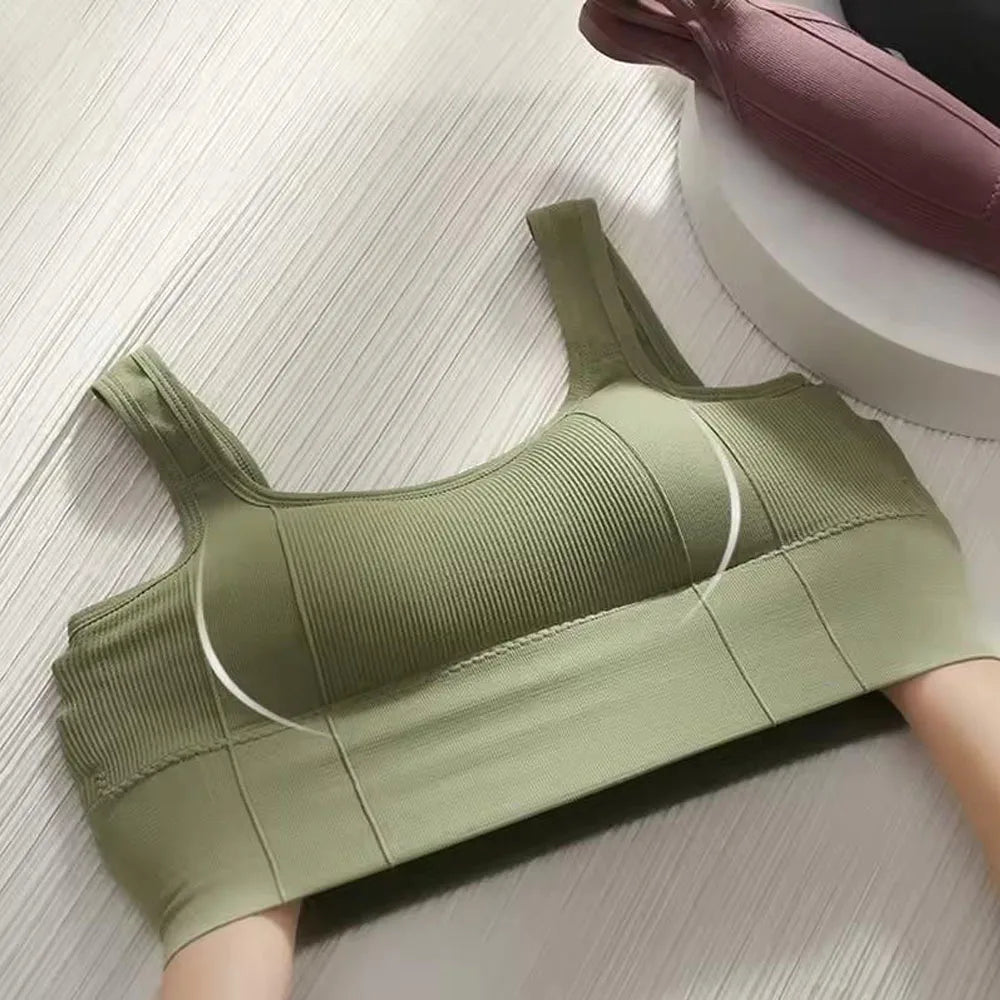 1PCBreathable Sports Bra Anti-Sweat Fitness Top Women Seamless Yoga Bra Shockproof Crop Top Push Up Sport Bra Gym Workout Top