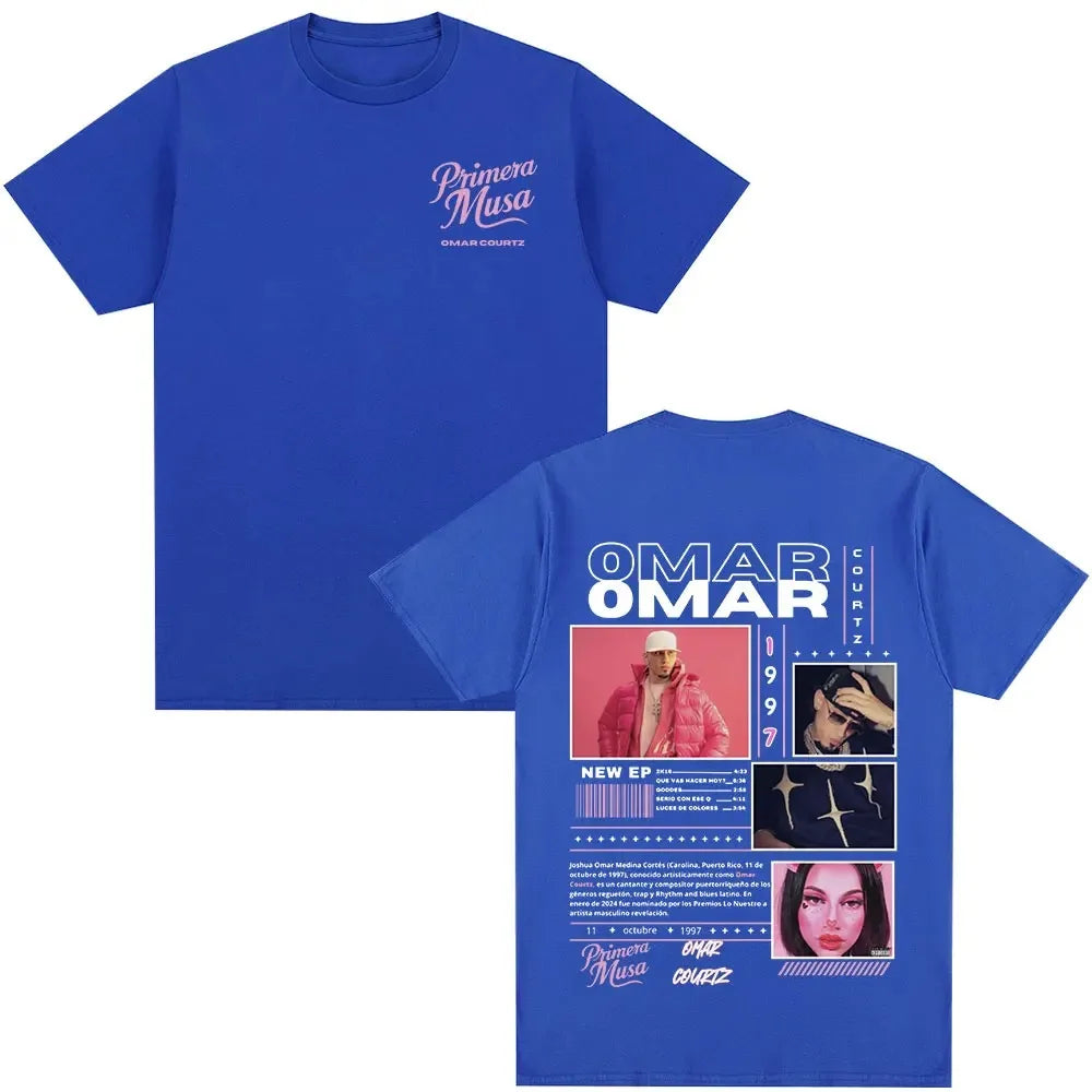 Omar Courtz Primera Musa Album Tour Merch T Shirt Men Women Clothing Hip Hop Fashion T-shirt Casual Cotton Short Sleeve T-shirts