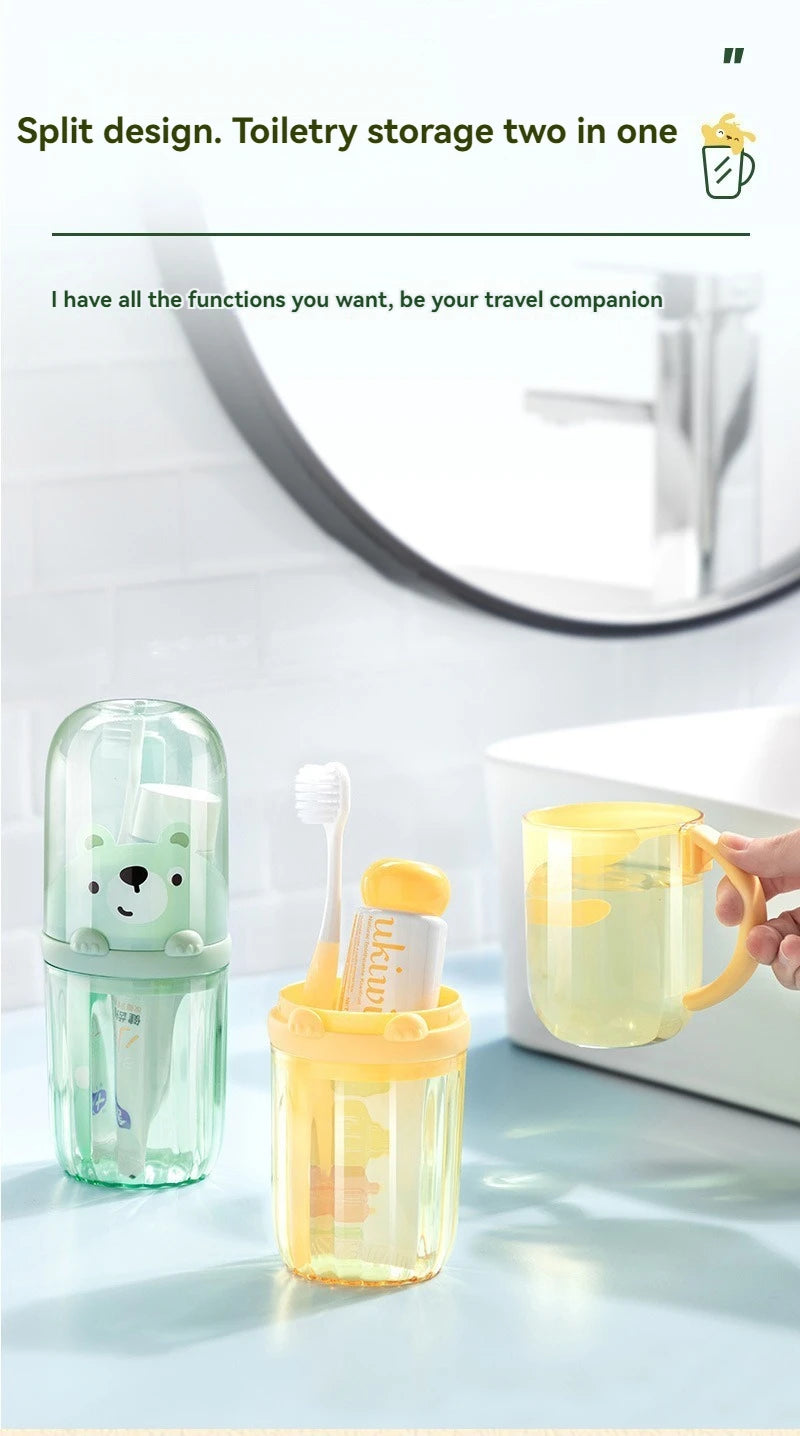 Creative Cartoon Toothbrush Storage Box Children's Set Travel Mouthwash Cup Portable Home Washing and Toothpaste Storage