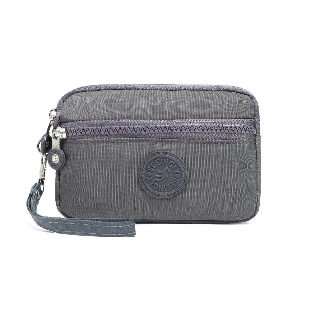 Waterproof Double Layers Zipper Coin Bags Purse Large Capacity Wallet Pouch Card Holder Bank ID Credit Card Keys  Storage Bags