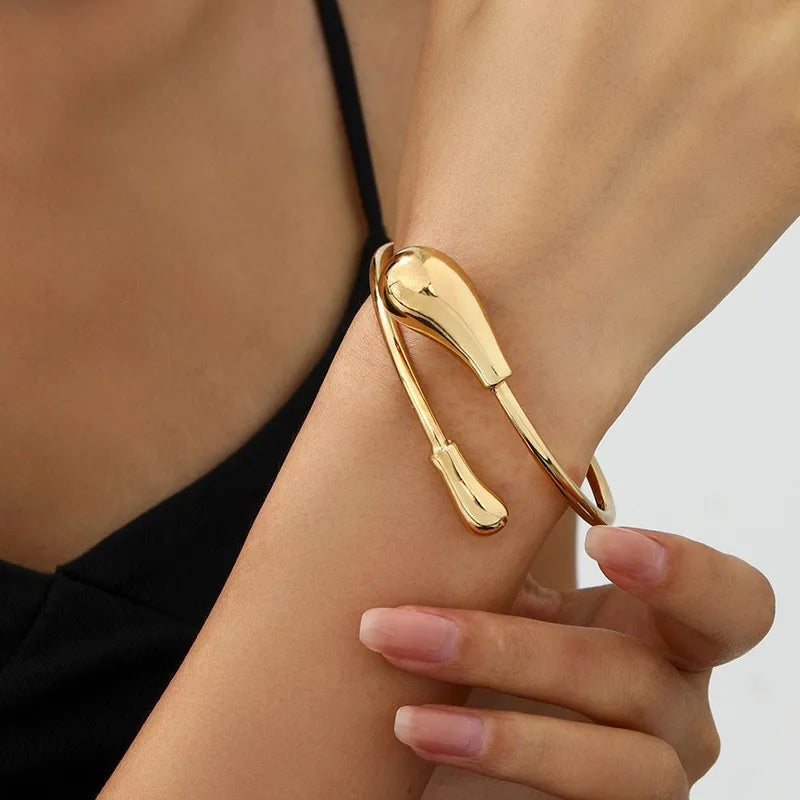 2 PCS/Set Vintage Geometric Irregular Metal Jewelry Bracelet Ring Sets for Women Girls Creative Design Sense Sets Jewelry