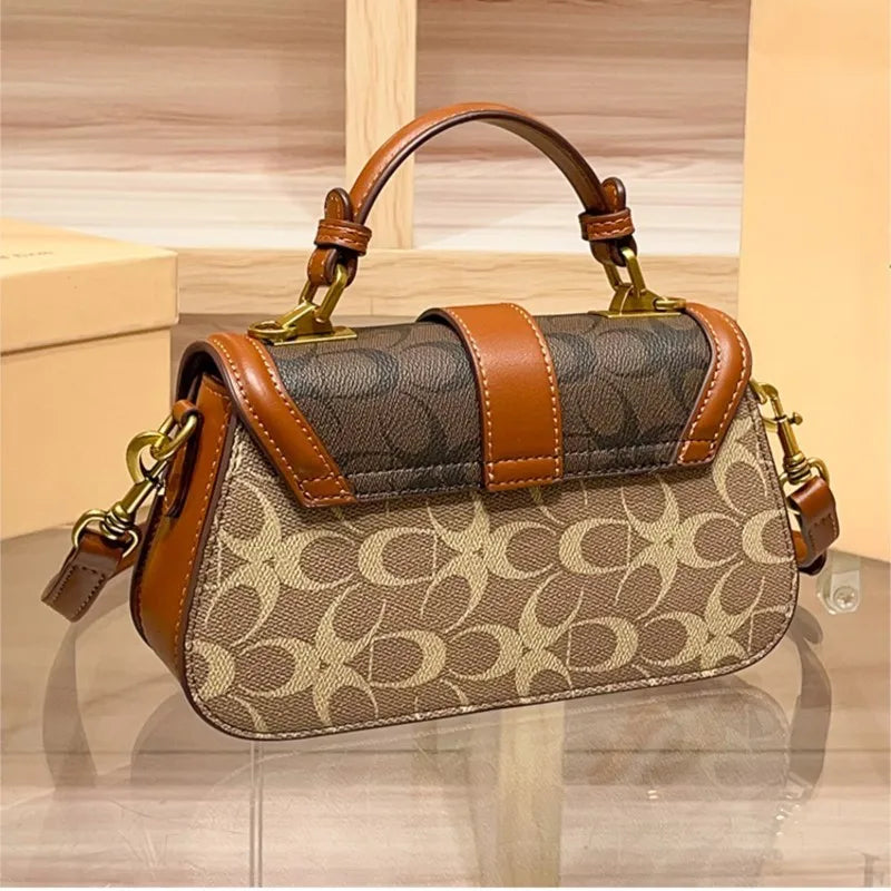 Light luxury niche design contrasting color saddle bag 2025 new high-end handbag versatile single shoulder crossbody bag