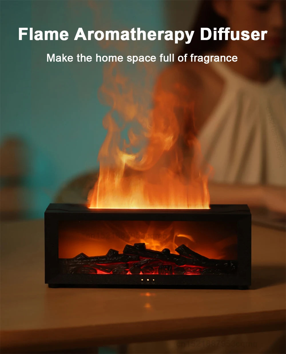 Air Aroma Humidifier Essential Oils Humidifier Flame Fragrance Diffuser Home Aromatherapy Diffuser With LED Light Remote Control