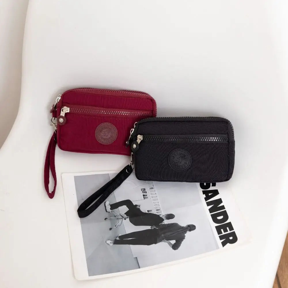 Waterproof Double Layers Zipper Coin Bags Purse Large Capacity Wallet Pouch Card Holder Bank ID Credit Card Keys  Storage Bags