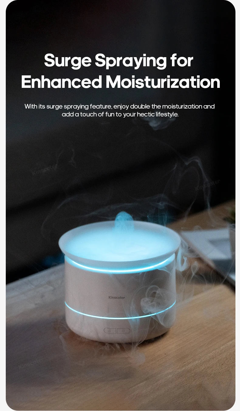 Ultra Quiet Mist Spray Surge Aromatherapy Diffuser with Colorful Lighting Essential Oil Humidifier Sprayer for Home Room Office