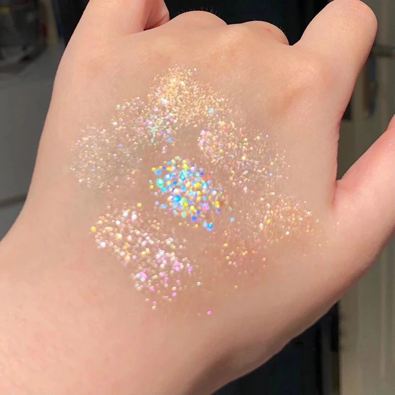 9Colors Glitter Eyeshadow Palette Earth Color Pearlescent Eye Shadow Shimmer Highlights Sparkling Sequin Blue Purple Eyes Makeup