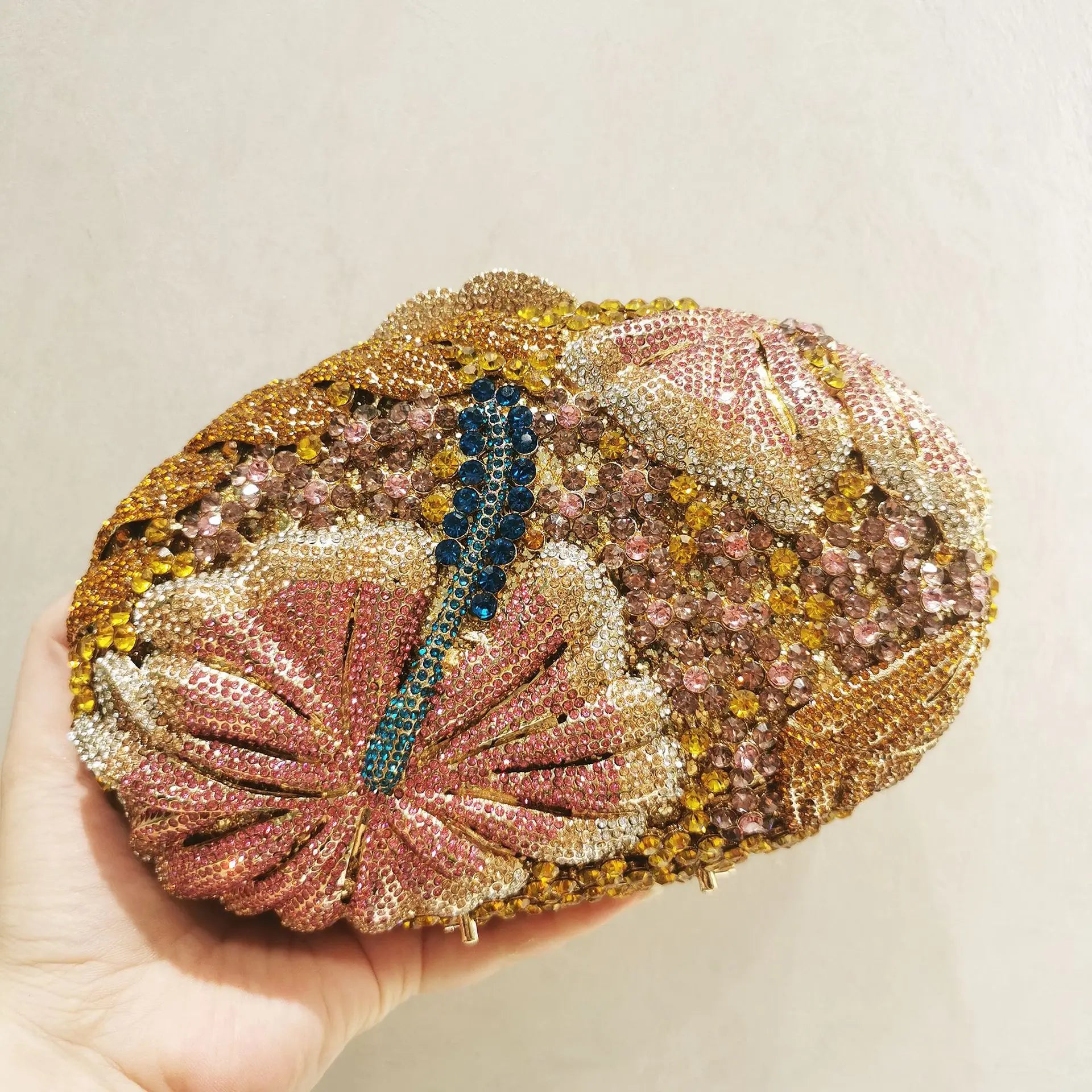 Blue/Yellow/White Multicolored Diamond Crystal Clutch Rhinestone Women Clutches High Quality Phone Wallet Best  Party Purse Bag