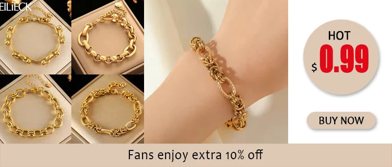 EILIECK 316L Stainless Steel Gold Color Starfish Moon Star Charm Bracelet For Women New Trendy Wrist Chain Jewelry Gift Party