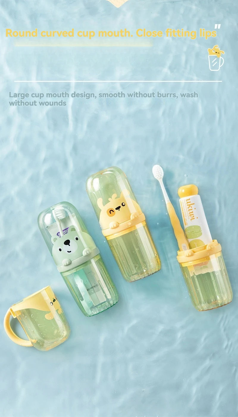 Creative Cartoon Toothbrush Storage Box Children's Set Travel Mouthwash Cup Portable Home Washing and Toothpaste Storage