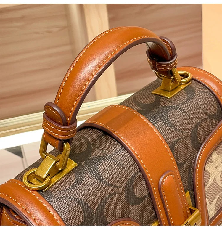 Light luxury niche design contrasting color saddle bag 2025 new high-end handbag versatile single shoulder crossbody bag