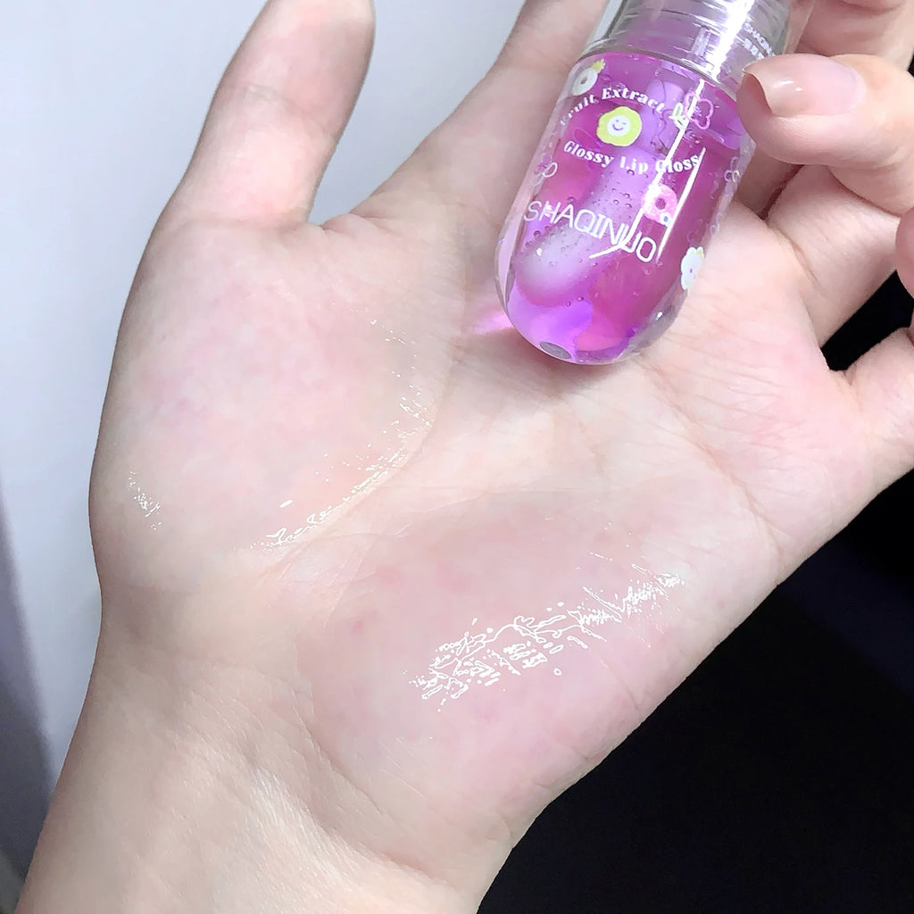 1/3Pcs Fruit Lip Oil Set Transparent Jelly Mirror Water Lip Gloss Nourishing Moisturising Anti-Dry Lips Plumping Makeup Lip Care