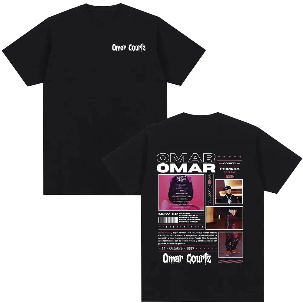 Omar Courtz Primera Musa Album Tour Merch T Shirt Men Women Clothing Hip Hop Fashion T-shirt Casual Cotton Short Sleeve T-shirts